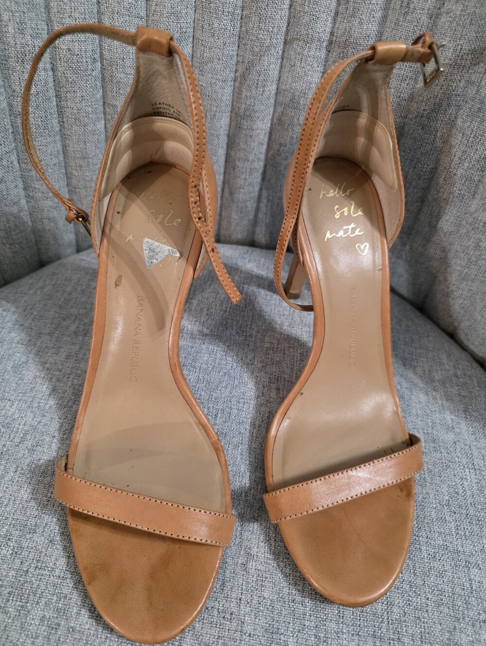 Banana Republic Tan Leather Ankle-Strap Sandals